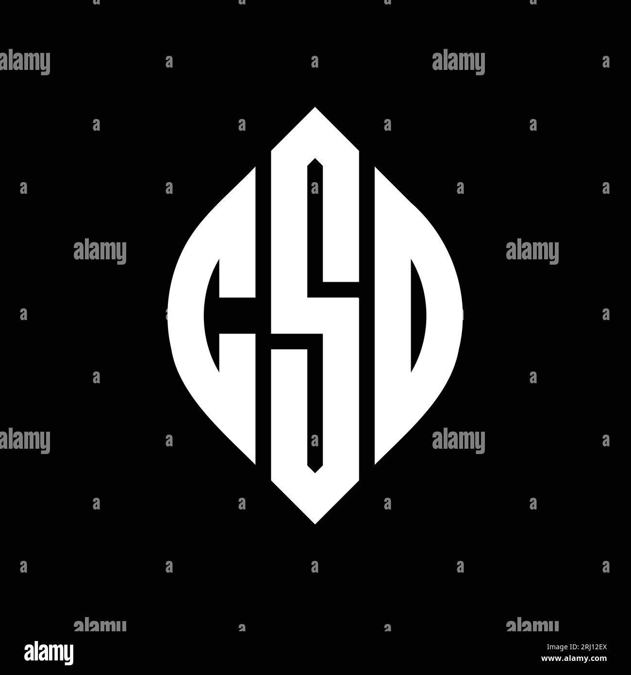 CSO-Logo mit kreisförmigem Buchstaben, Kreis- und Ellipsenform. CSO-Ellipsenbuchstaben im typografischen Stil. Die drei Initialen bilden ein kreisförmiges Logo. CSO-CI Stock Vektor