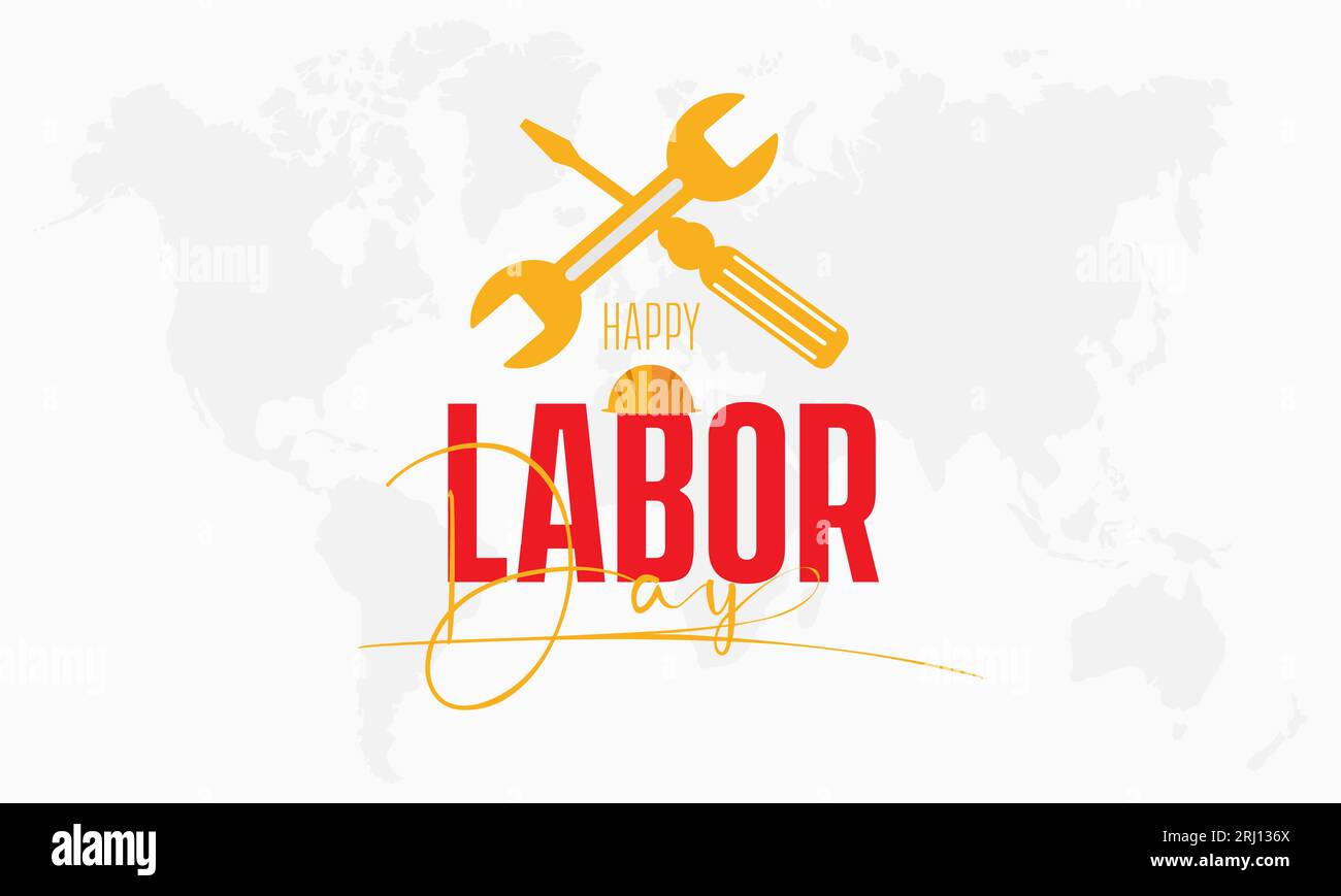 Vektor-Bannervorlage für Arbeitstage. Arbeitsurlaubskonzept von Arbeit, Freiheit, Sicherheitsvektor-Illustrierungsidee. Stock Vektor