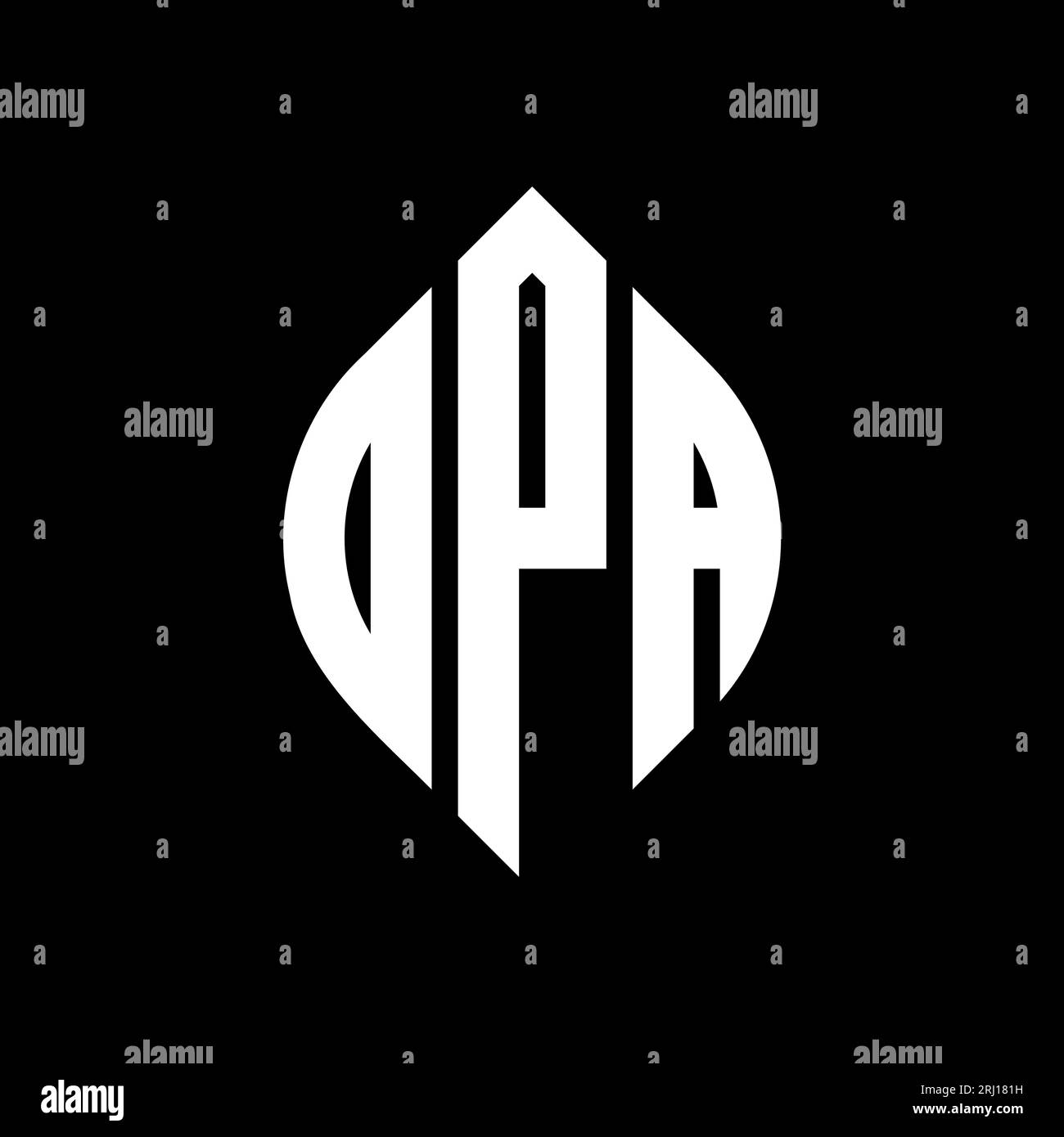 DPA-Logodesign mit kreisförmigem Buchstaben und Ellipsenform. DPA-Ellipsenbuchstaben im typografischen Stil. Die drei Initialen bilden ein kreisförmiges Logo. DPA-CI Stock Vektor