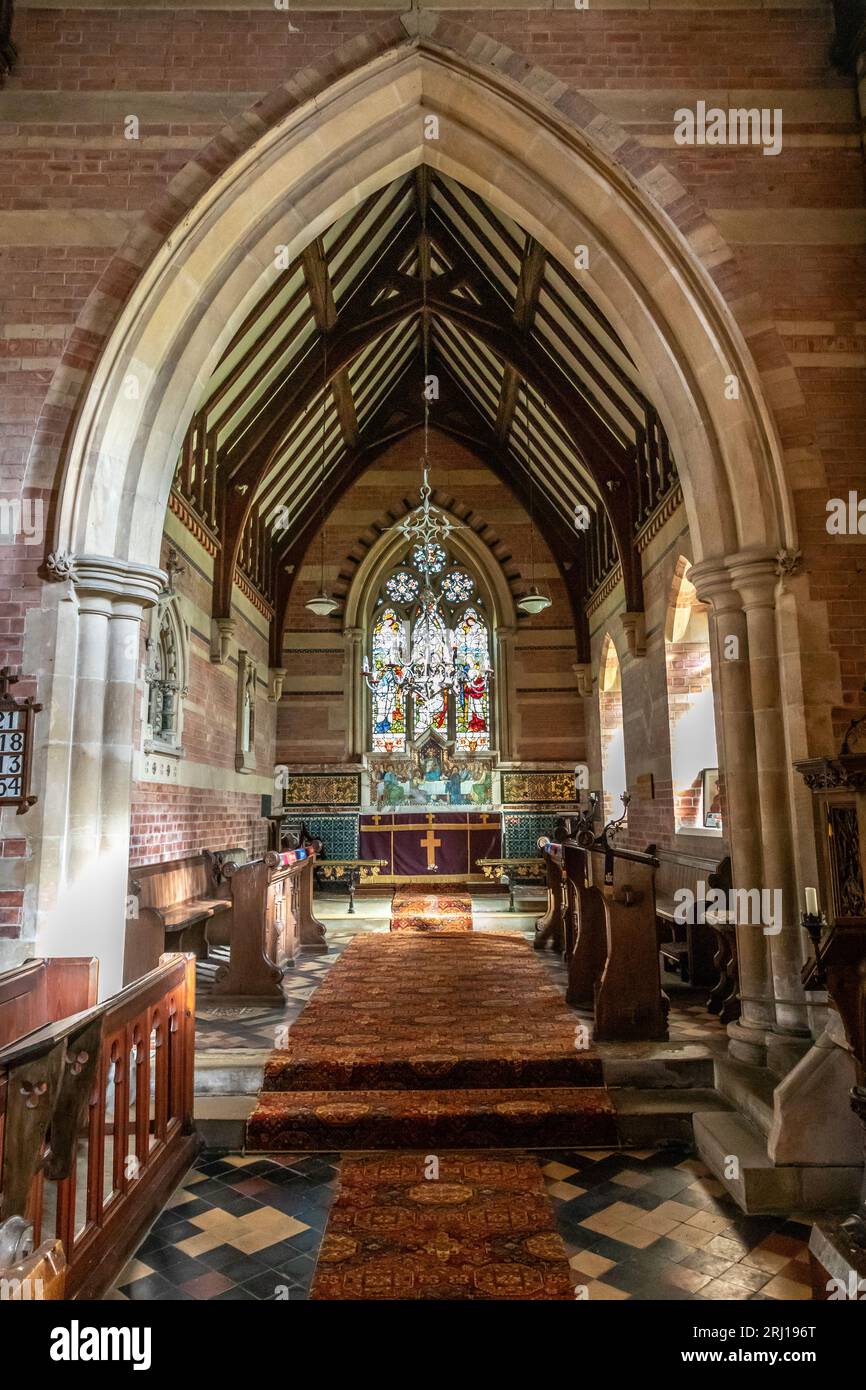 Interior, Church of St John the Baptist, Great Carlton, Lincolnshire, England, Vereinigtes Königreich Stockfoto