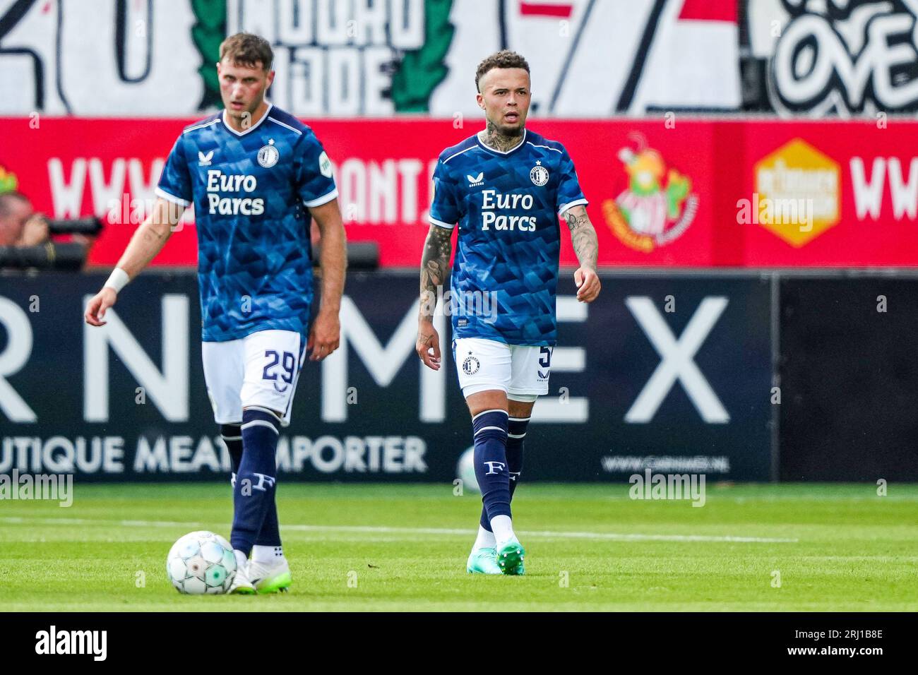 Rotterdam, Niederlande. August 2023. Rotterdam - Quilindschy Hartman von Feyenoord reagiert auf die 1-0 während des Eredivisie-Spiels zwischen Sparta Rotterdam gegen Feyenoord am 20. August 2023 in Het Kasteel in Rotterdam, Niederlande. Anrede: Box to Box Pictures/Alamy Live News Stockfoto