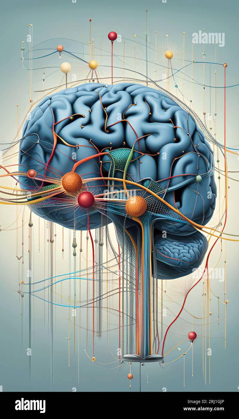 Neuronale Netzwerke Menschliches Gehirn Stockfoto