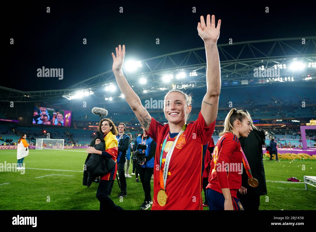 Die Spanierin Ona Batlle feiert nach dem Endspiel der FIFA Frauen-Weltmeisterschaft im Stadion Australien, Sydney. Bilddatum: Sonntag, 20. August 2023. Stockfoto