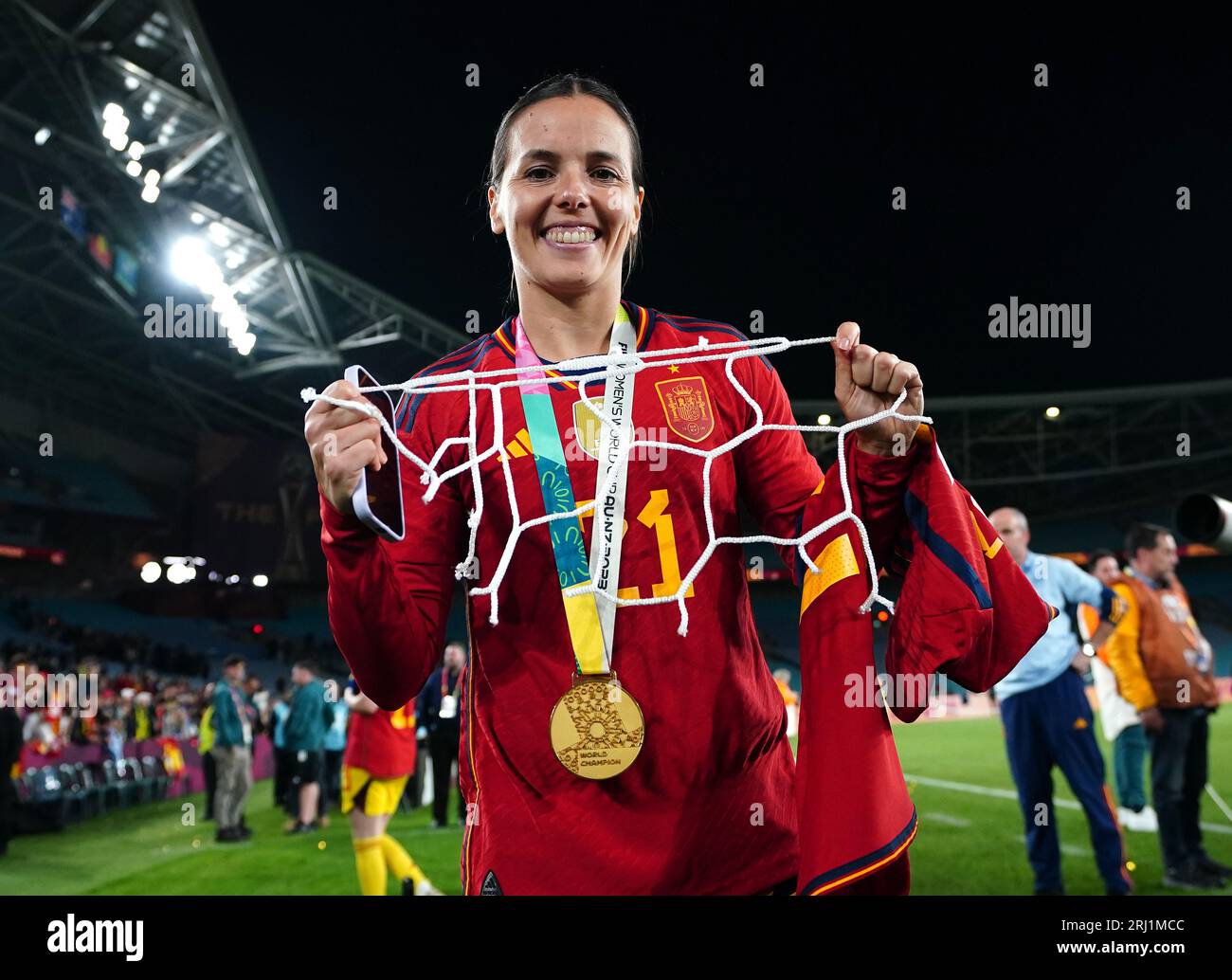 Die Spanierin Claudia Zornoza feiert nach dem Endspiel der FIFA Frauen-Weltmeisterschaft im Stadion Australien, Sydney. Bilddatum: Sonntag, 20. August 2023. Stockfoto