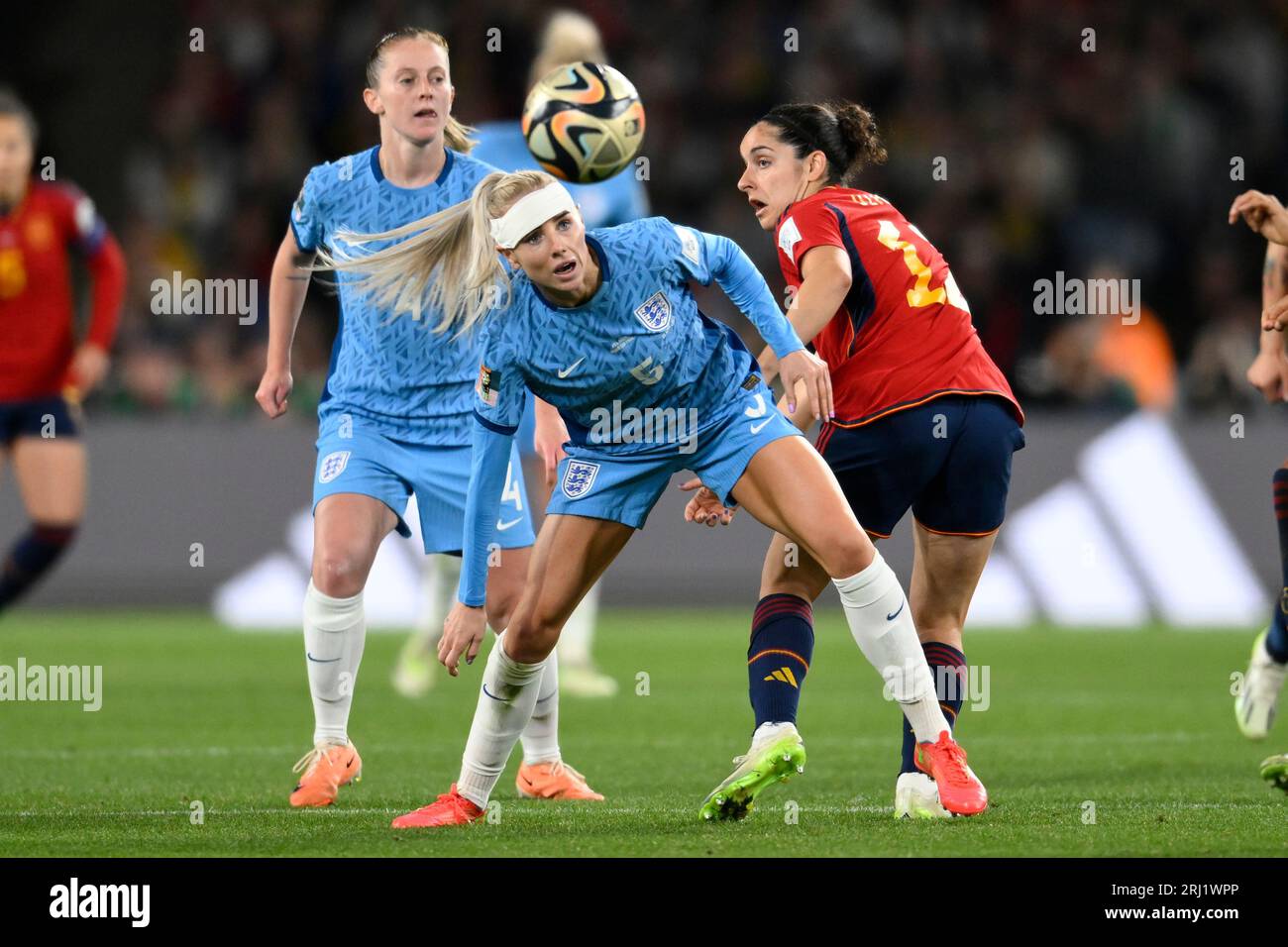 Sydney, Australien. August 2023. Alex Greenwood aus England während des Finalspiels der FIFA Frauen-Weltmeisterschaft 2023 zwischen Spanierinnen und Englands Frauen im Stadion Australien, Sydney, Australien am 20. August 2023. Foto von Richard Nicholson. Nur redaktionelle Verwendung, Lizenz für kommerzielle Nutzung erforderlich. Keine Verwendung bei Wetten, Spielen oder Veröffentlichungen eines einzelnen Vereins/einer Liga/eines einzelnen Spielers. Credit: UK Sports Pics Ltd/Alamy Live News Stockfoto