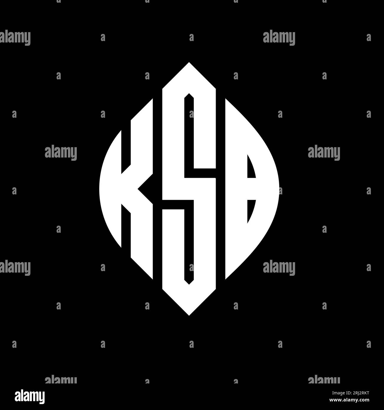 KSB kreisförmiges Logo mit Kreis- und Ellipsenform. KSB Ellipsenbuchstaben im typografischen Stil. Die drei Initialen bilden ein kreisförmiges Logo. KSB CI Stock Vektor