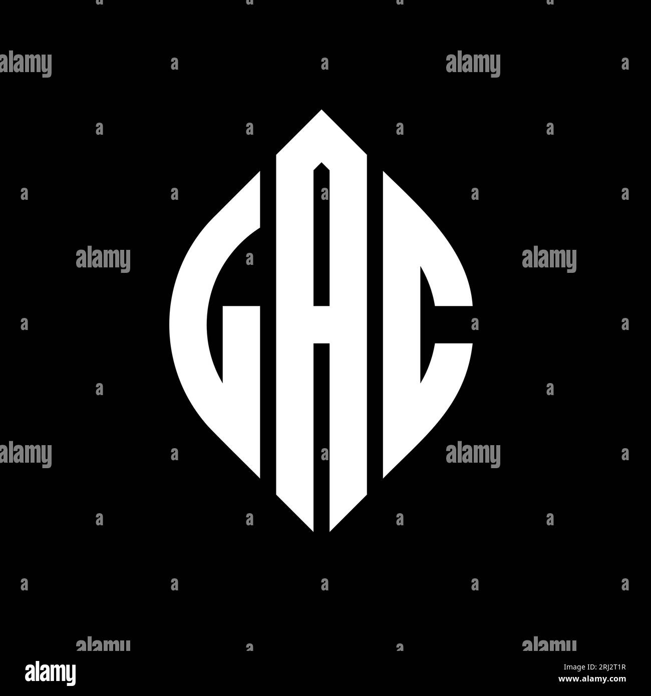 LAC-Logodesign mit kreisförmigem Buchstaben und Ellipsenform. LAC-Ellipsenbuchstaben im typografischen Stil. Die drei Initialen bilden ein kreisförmiges Logo. LAC CI Stock Vektor