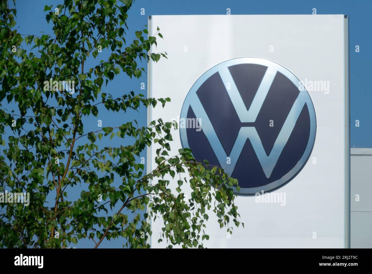 Volkswagen Logo VW, Schild, Firma, Marke weltberühmt Stockfoto