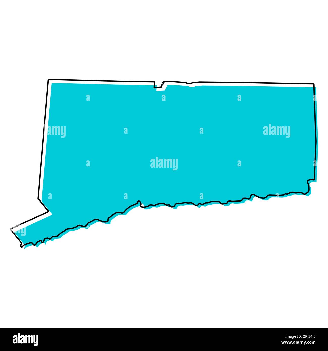 Connecticut-Kartenform, vereinigte Staaten von amerika. Symbolvektordarstellung für flache Konzepte. Stock Vektor