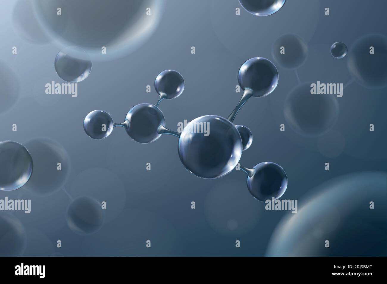 3D-Moleküle. Abstrakter wissenschaftlicher Hintergrund mit molekularer Struktur. Stock Vektor