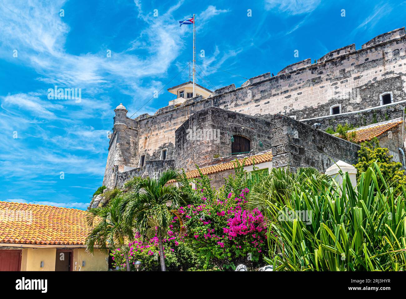 Kuba Havanna. Befestigungsanlagen des alten Havanna. Die attraktive geographische Lage Kubas, das in der Kolonialzeit die „Perle der Antillen“ genannt wurde Stockfoto