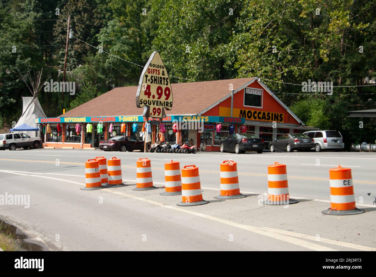 Geschäfte in der Cherokee Indian Reservation North Carolina 2009 Stockfoto