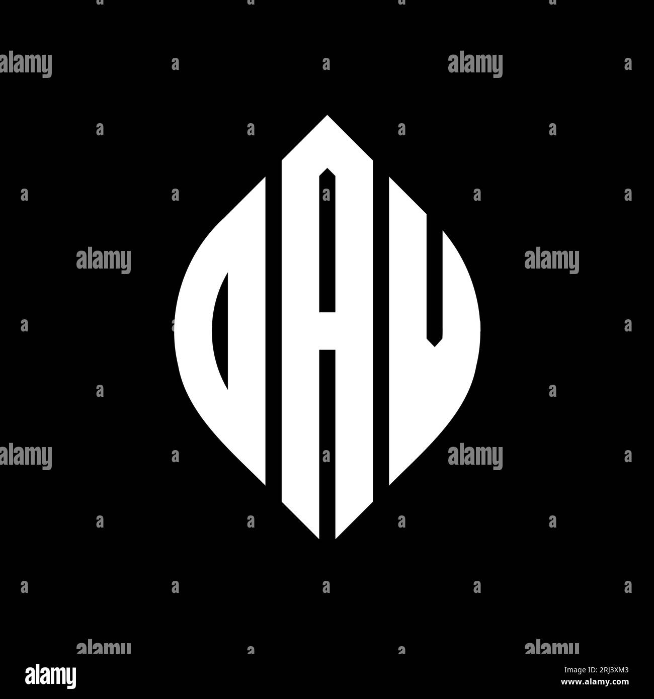 OAV-Logodesign mit kreisförmigem Buchstaben und Ellipsenform. OAV-Ellipsenbuchstaben im typografischen Stil. Die drei Initialen bilden ein kreisförmiges Logo. OAV-CI Stock Vektor