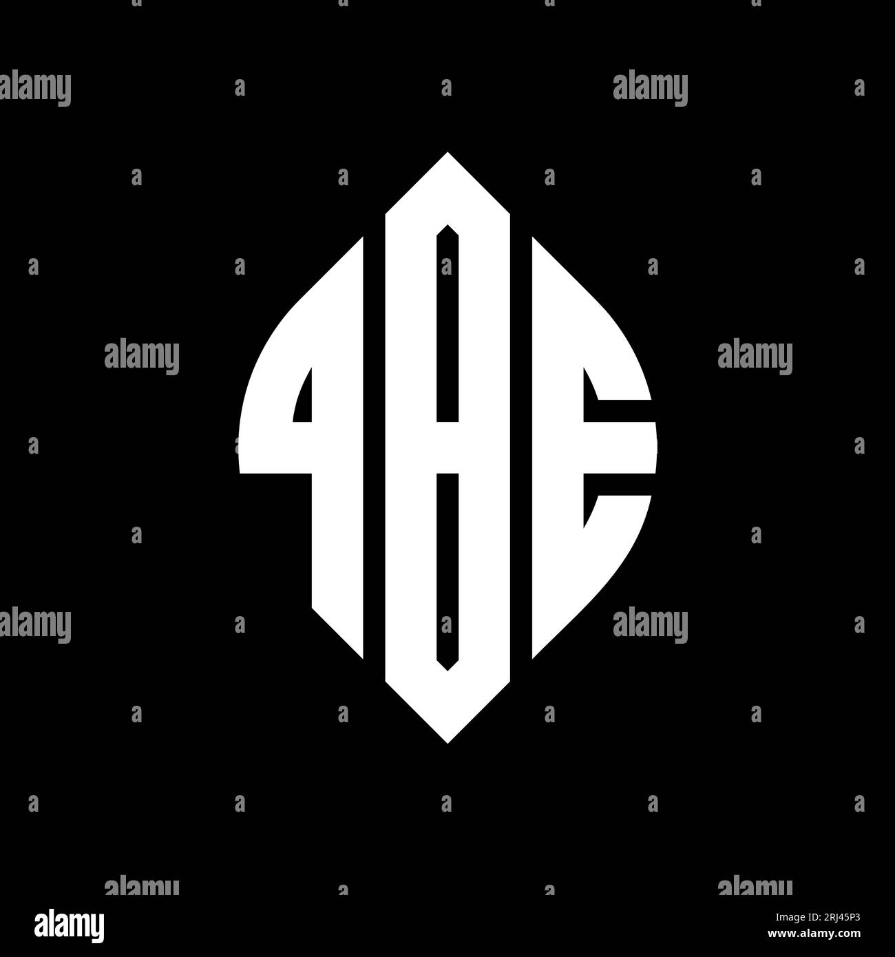 QBE kreisförmiges Logo mit Kreis- und Ellipsenform. QBE-Ellipsenbuchstaben im typografischen Stil. Die drei Initialen bilden ein kreisförmiges Logo. QBE CI Stock Vektor