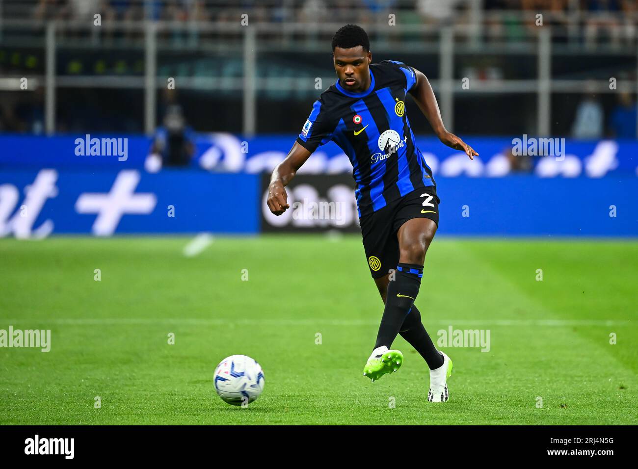 Denzel Dumfries vom FC Internazionale während des italienischen Fußballspiels Inter vs Monza im San Siro Stadion in Mailand am 19. August 2023 Stockfoto