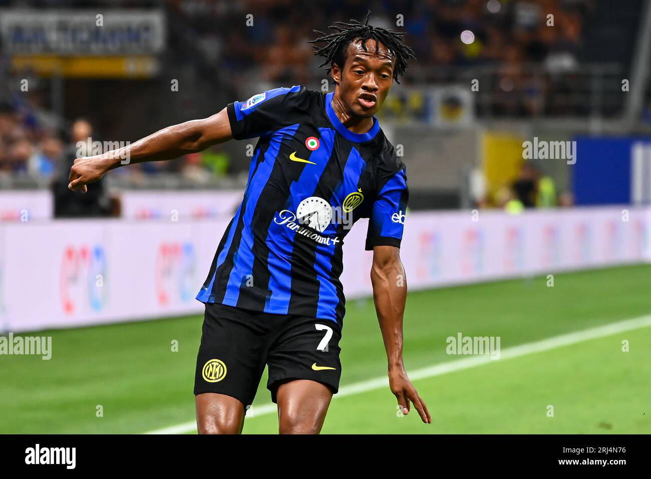 Juan Cuadrado vom FC Internazionale während des italienischen Fußballspiels Inter vs Monza im San Siro Stadion in Mailand am 19. August 2023 Stockfoto