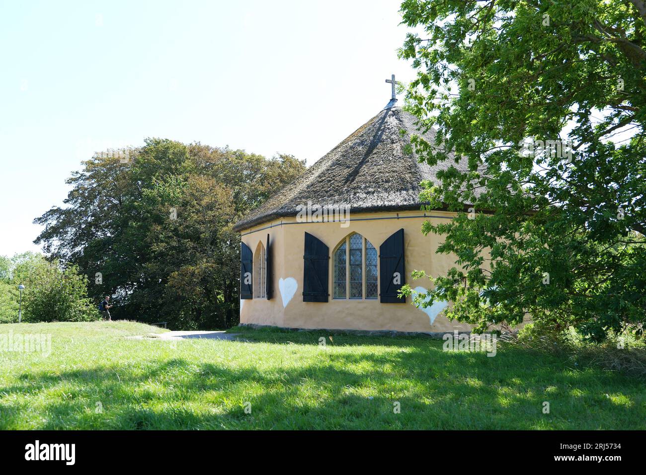 Die achteckige Vitt-Kapelle befindet sich im Fischerdorf Vitt Stockfoto