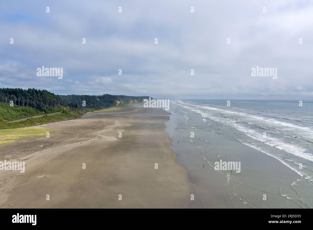 Luftaufnahme des Strandes in Seabrook, Washington Stockfoto