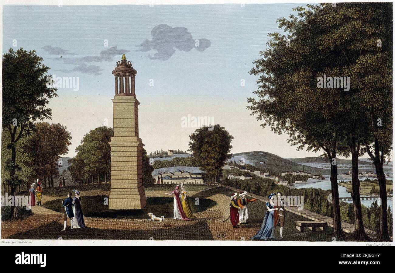 Vue de St Cloud et de ses Umgebung - in "Vues de Paris par Courvoisier, 1827 Stockfoto