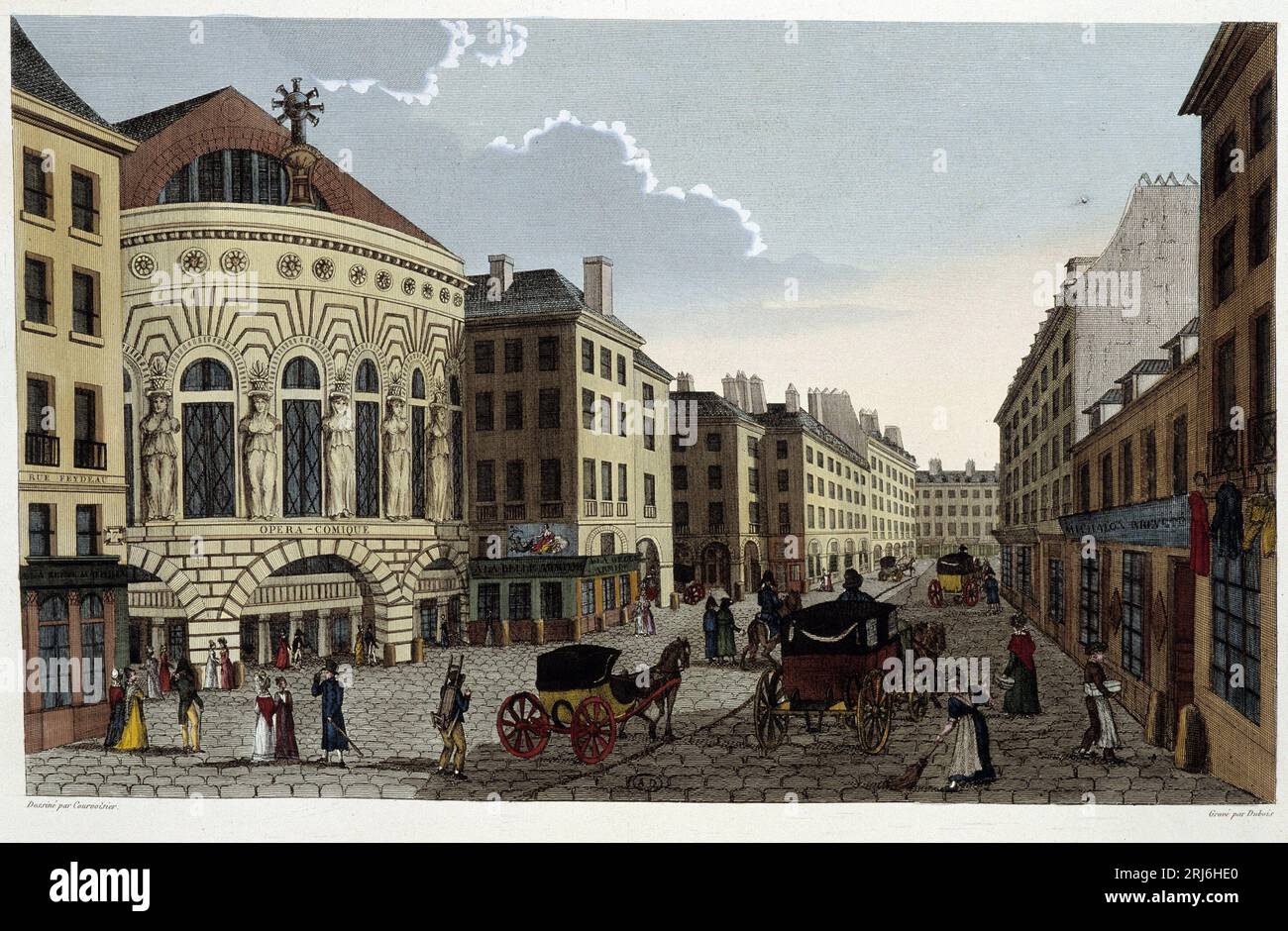 Théâtre de l'Opéra Comique, Vers 1820 in "Vues de Paris' de Courvoisier 1827 Stockfoto