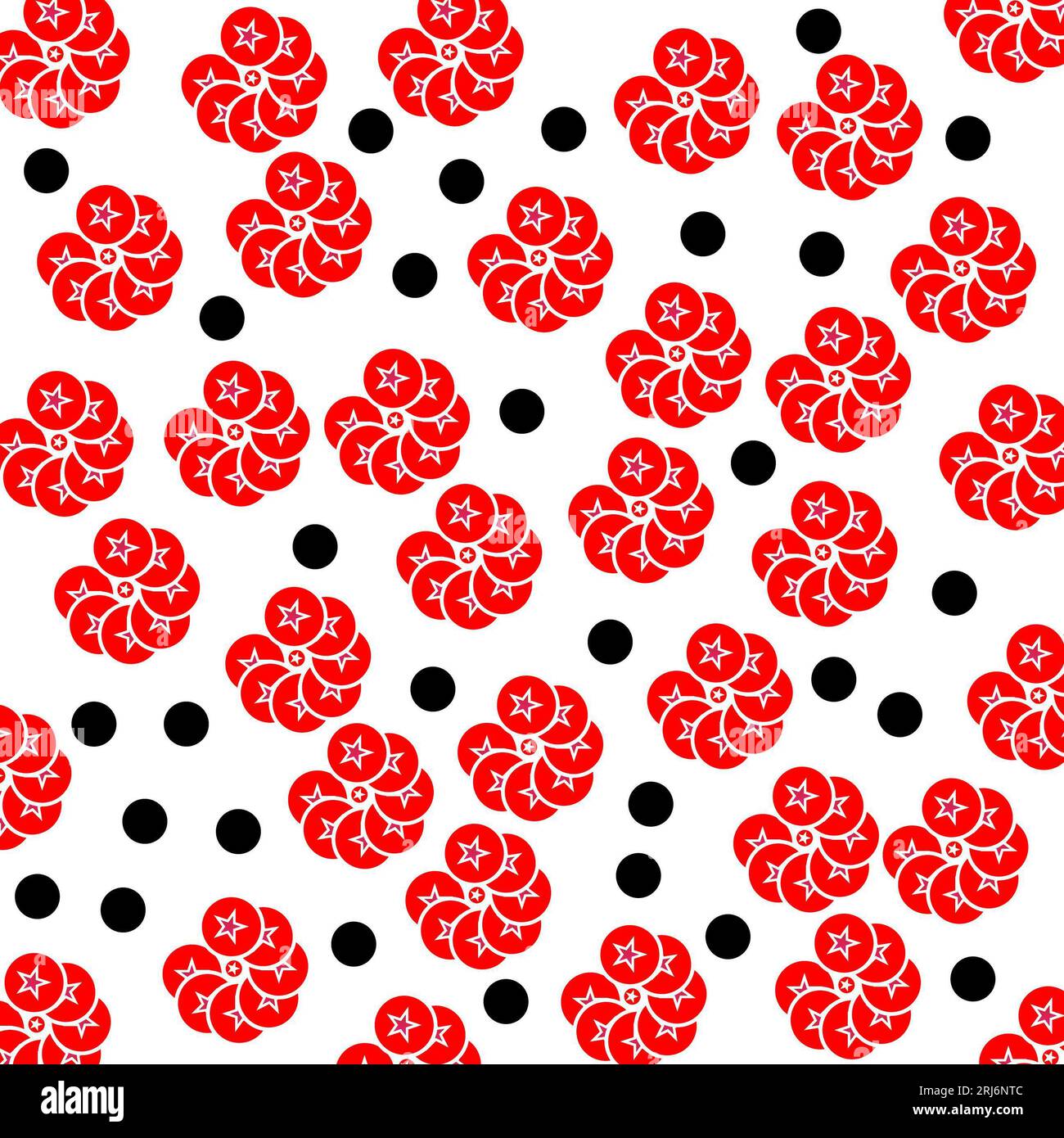 Eine Abbildung eines Musters mit mehreren roten Sternen Stockfoto