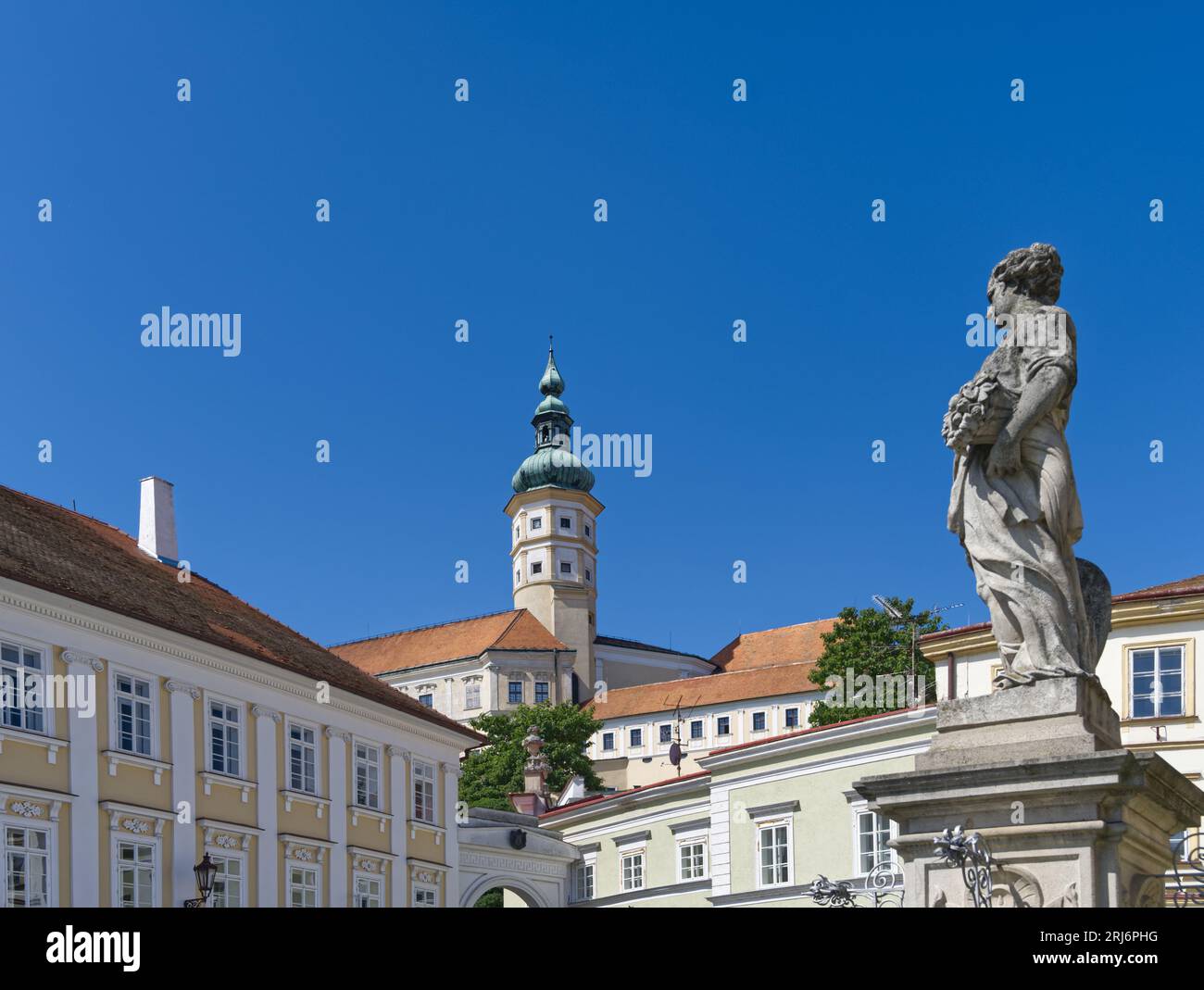 Schloss Mikulov Alte Europäische Stadt Südmähren Tschechische Republik Europa Stockfoto