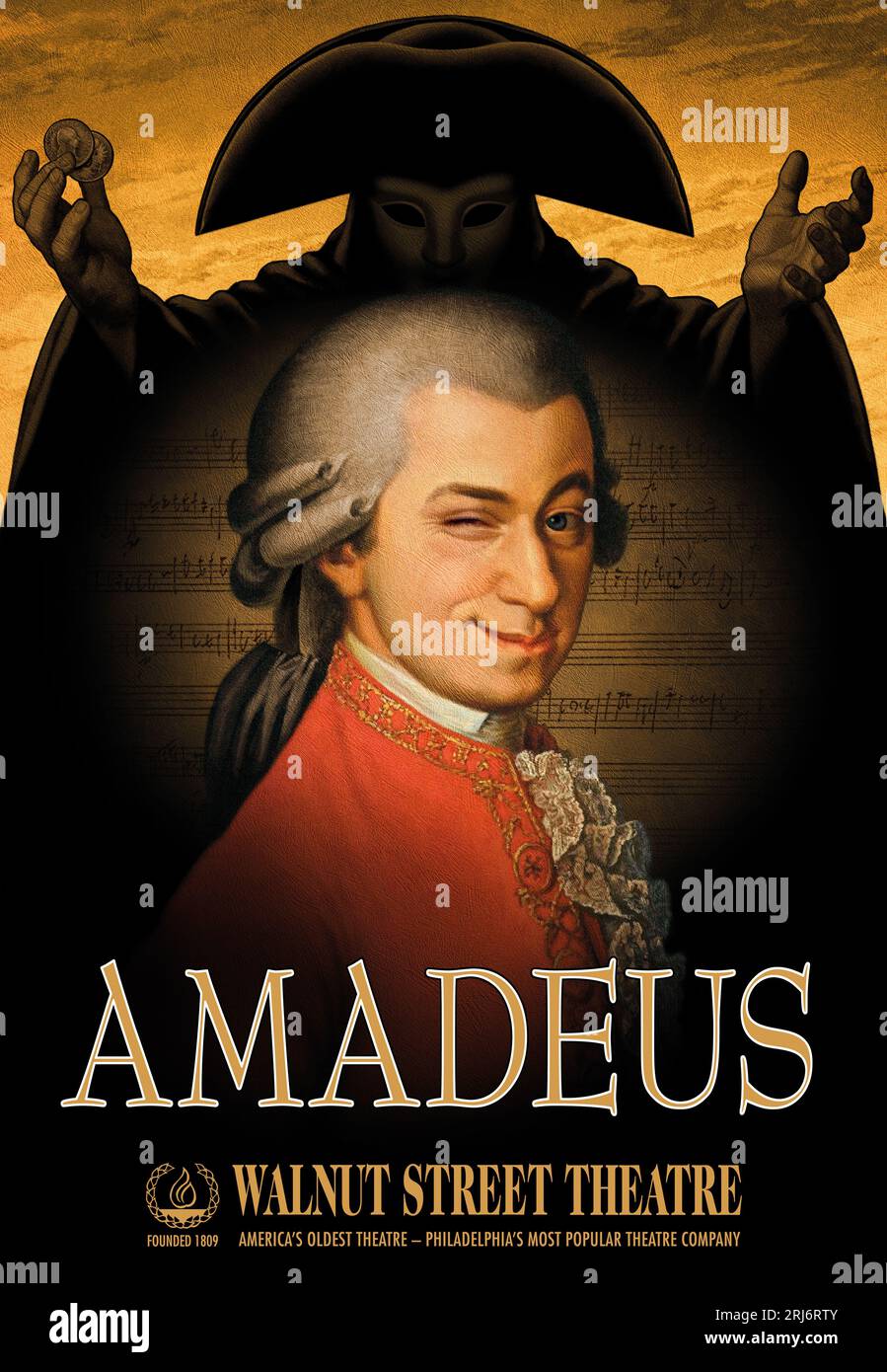 Plakat zum Theaterstück: „Amadeus“ Stockfoto