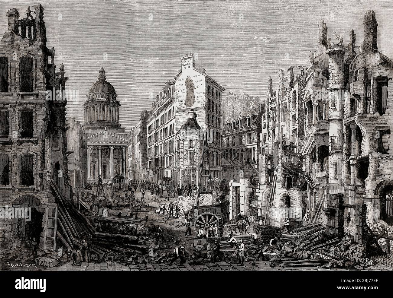 Abriss eines Teils des Quartier Latin, Paris. Nach einer Illustration von Felix Thorigny in den Illustrated London News, 13. Oktober 1860 Stockfoto