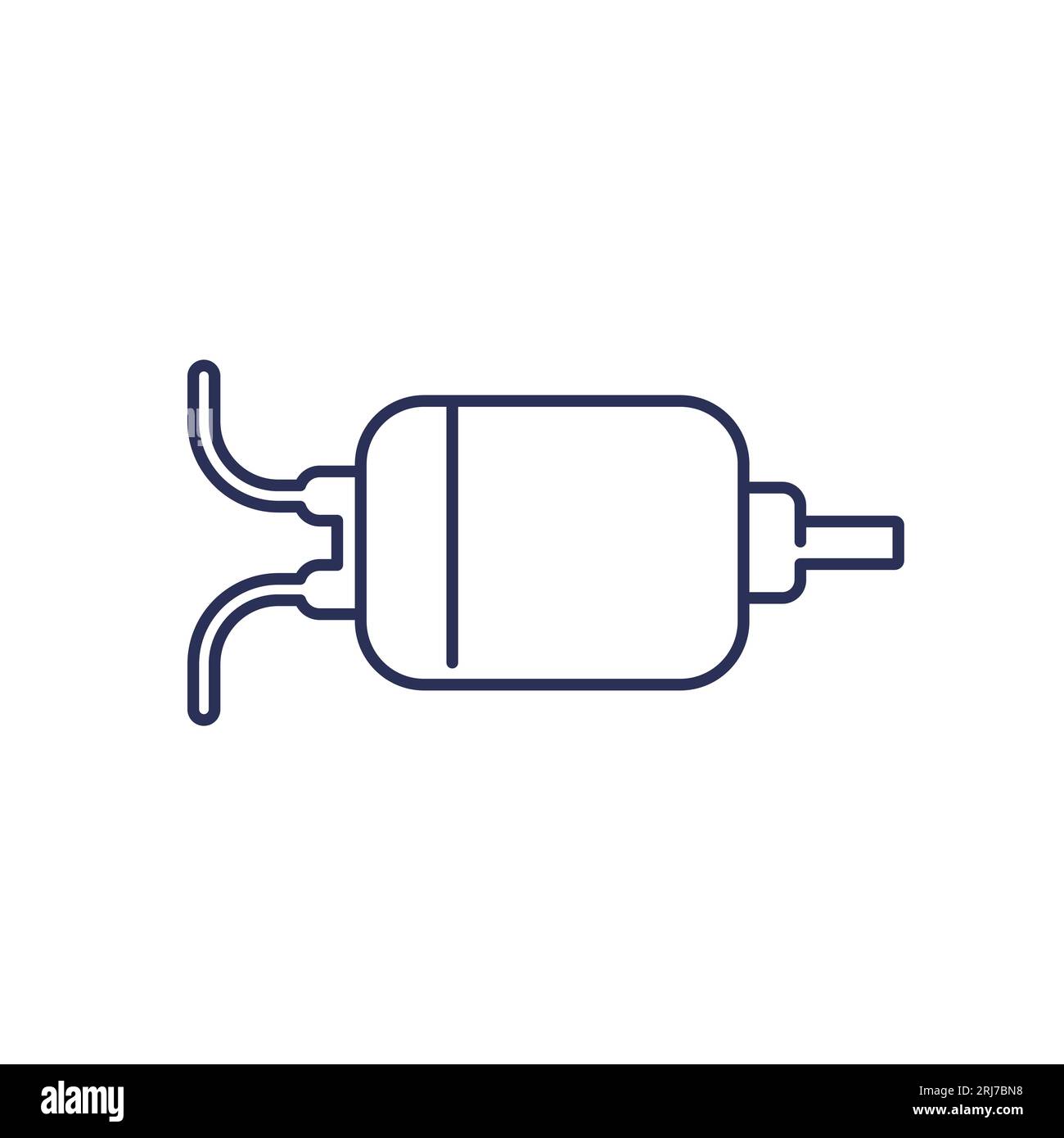 Gleichstrommotor-Symbol, Linienvektor Stock Vektor
