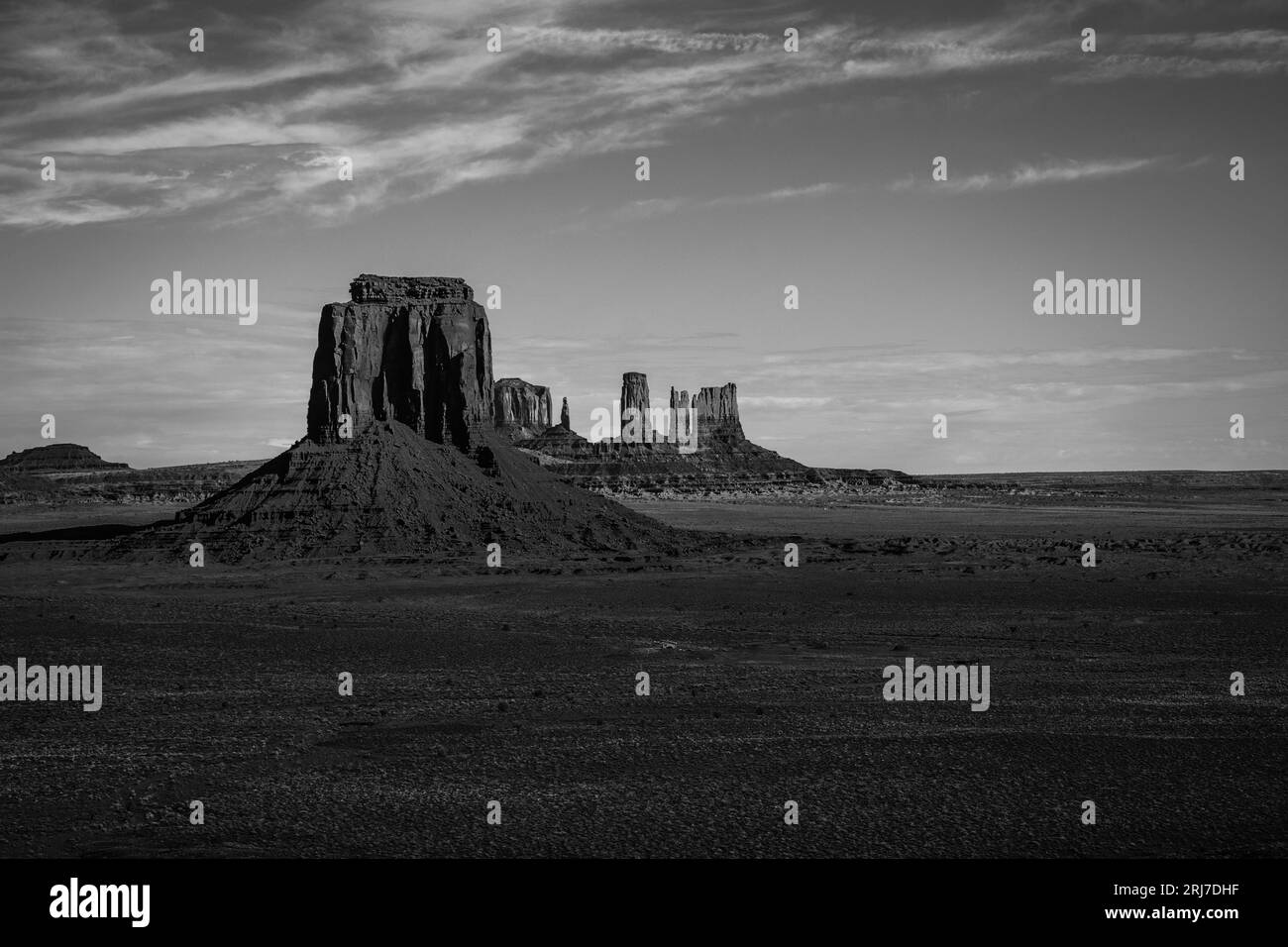 Monument Valley Arizona B&W, #9396 Stockfoto