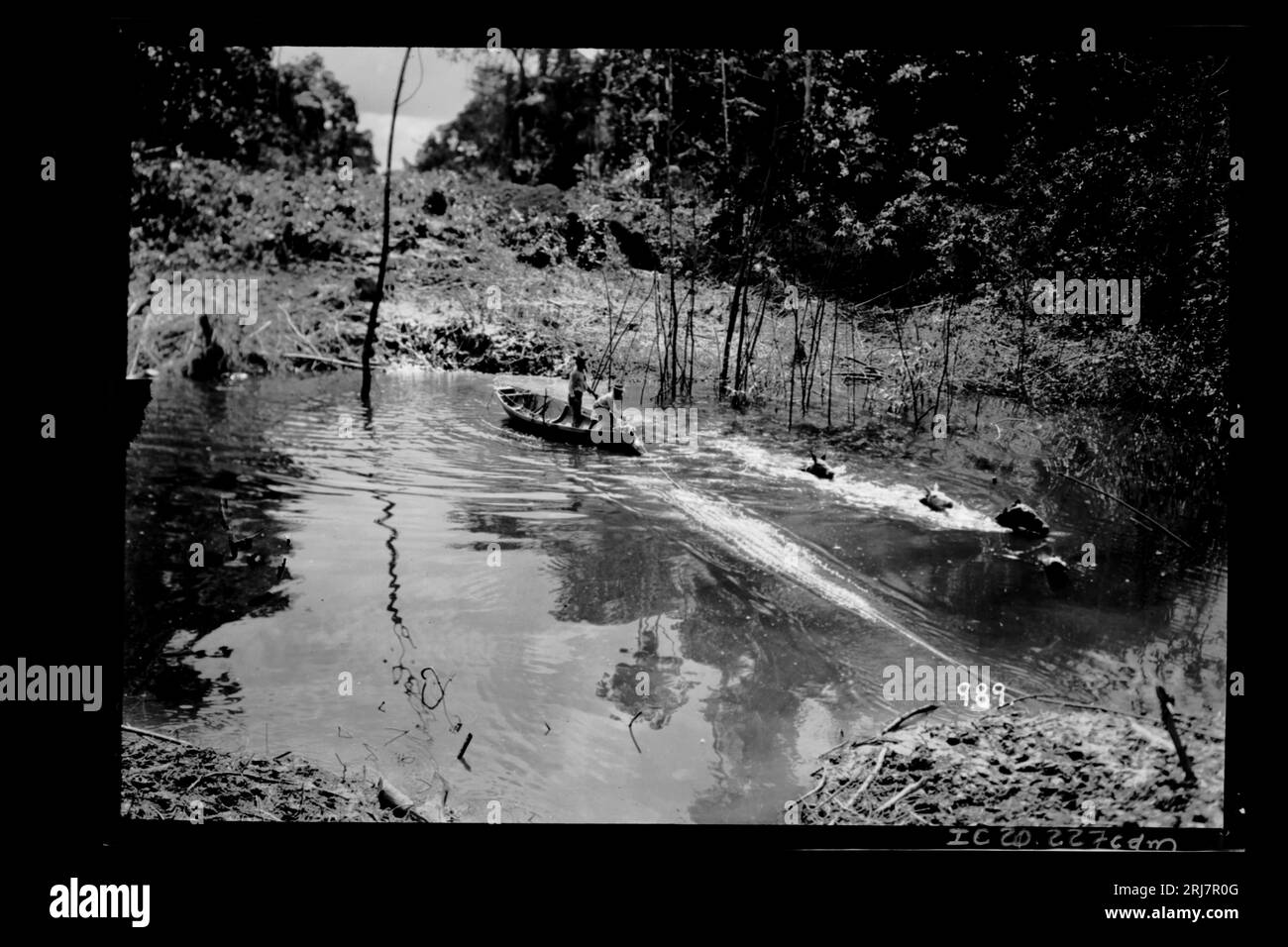 Homens Pescando em Igarapé - 989 1910 von Dana B. Merrill Stockfoto