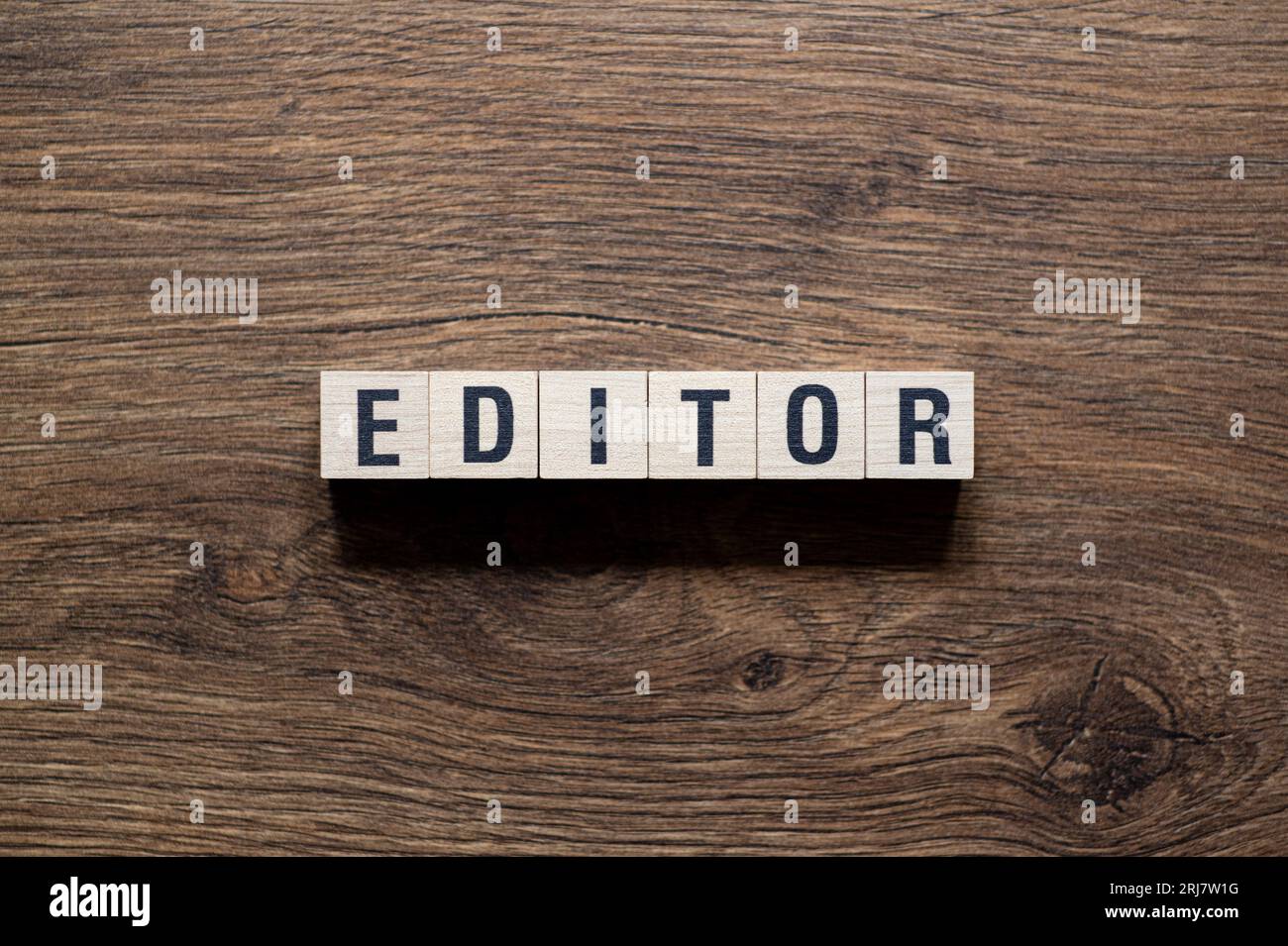 Editor - Wortkonzept auf Bausteinen, Text Stockfoto