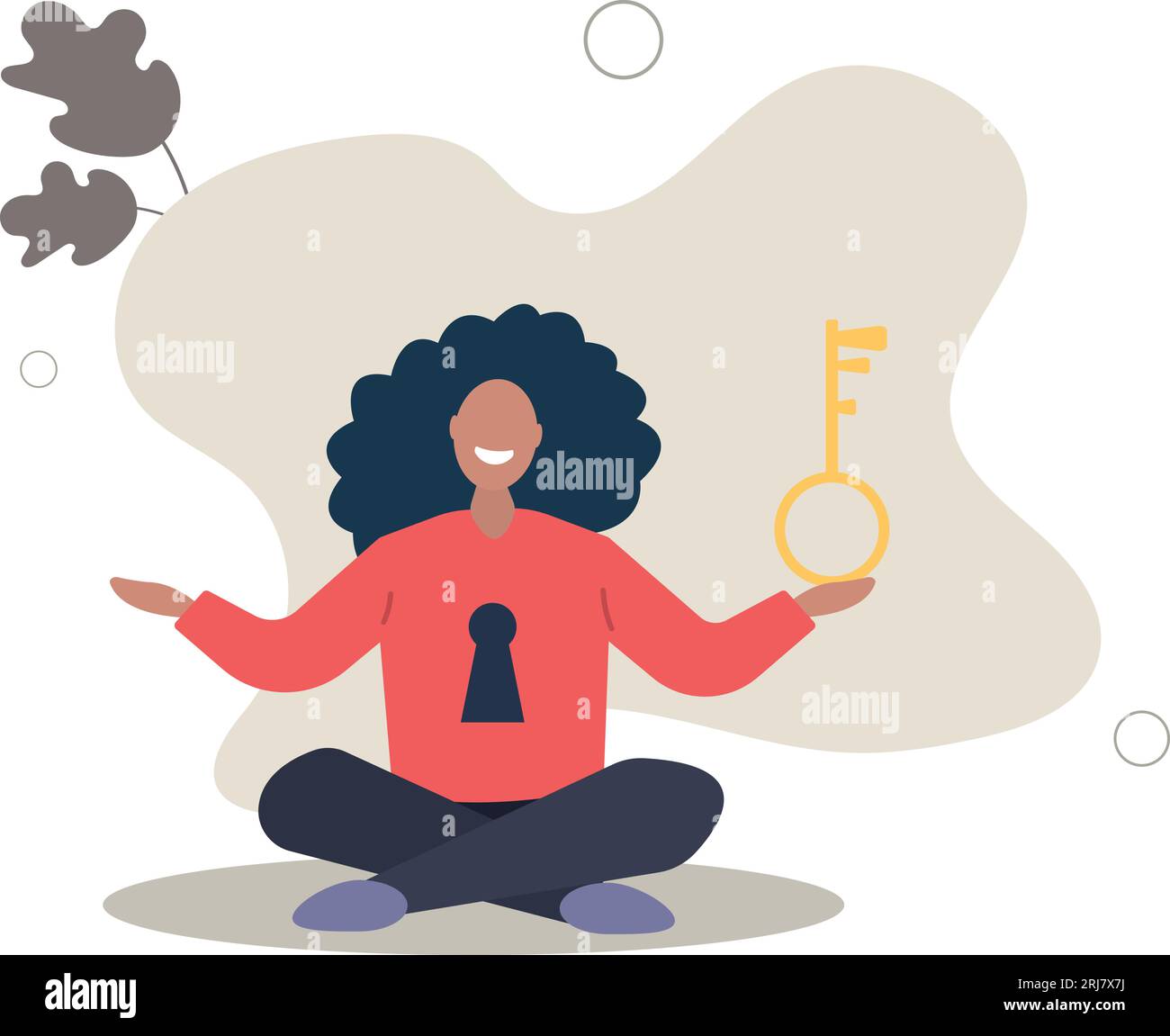 Erschließen Sie echtes Potenzial, Ihr ideales selbst für den Erfolg in Karriere oder Geschäft, geheime Gedanken oder Fähigkeiten, um Problem Concept zu lösen.flache Vektorillustration. Stock Vektor