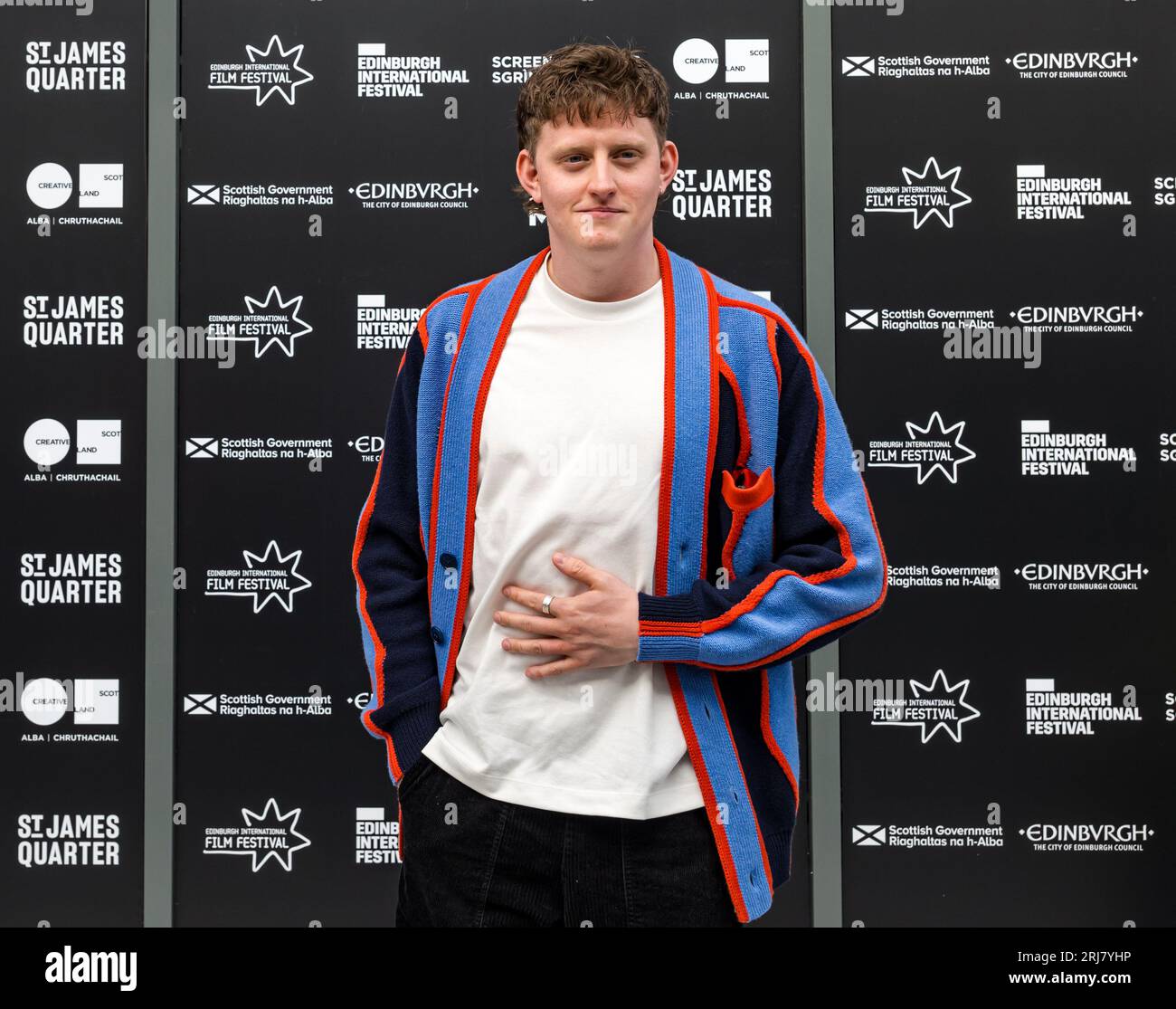 Edinburgh, Schottland, Vereinigtes Königreich, 21. August 2023. Edinburgh International Film Festival im Everyman Cinema: Die Weltpremiere des atmosphärischen Edinburgh-Thrillers. Abgebildet: Darsteller Lorn Macdonald. Sally Anderson/Alamy Live News Stockfoto