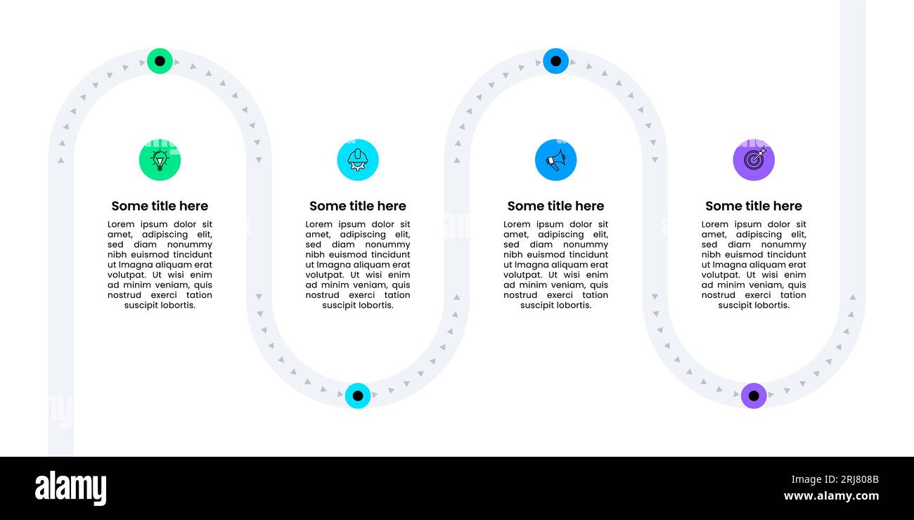 Infografikvorlage mit Symbolen und 4 Optionen oder Schritten. Neutrale Linie. Kann für Workflow-Layout, Diagramm, Banner und Webdesign verwendet werden. Vektorillustration Stock Vektor