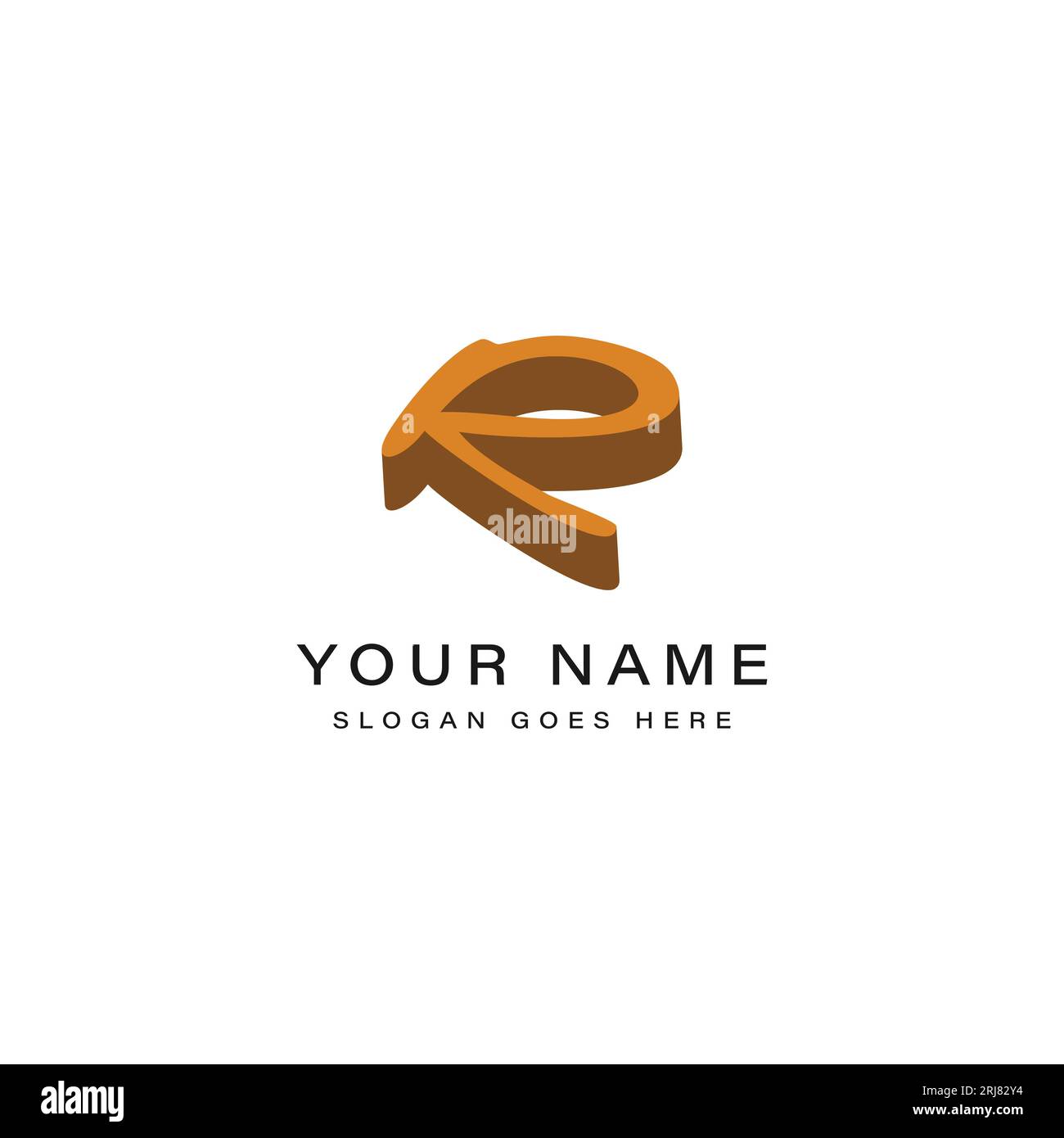 Buchstabe R-Logo im 3D-Design. Kreative Vektorillustration mit typografischer und cartoonistischer R-Signatur Stock Vektor