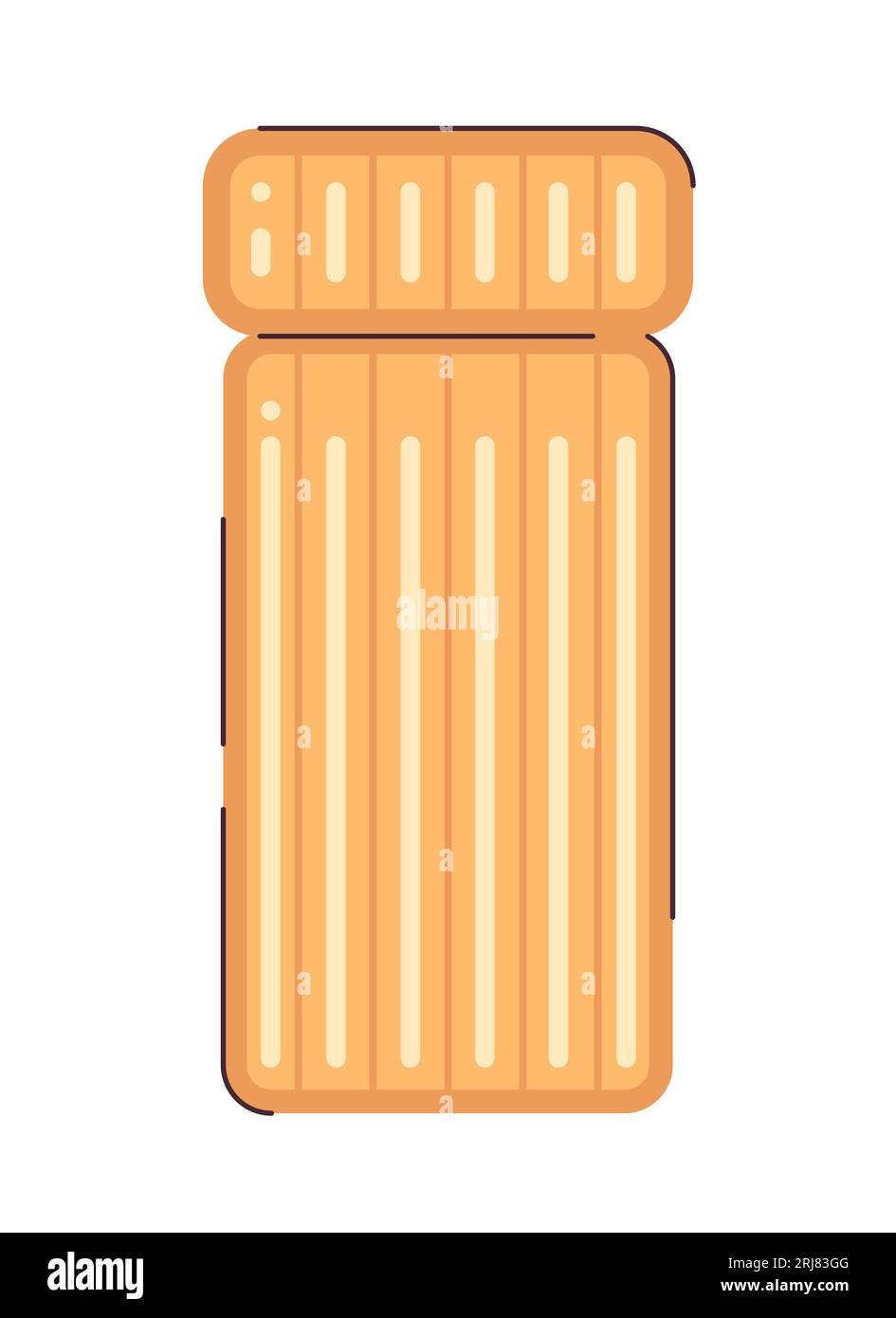 Aufblasbare Matratze zum Schwimmen in einem halbflachen Farbvektorobjekt im Pool Stock Vektor