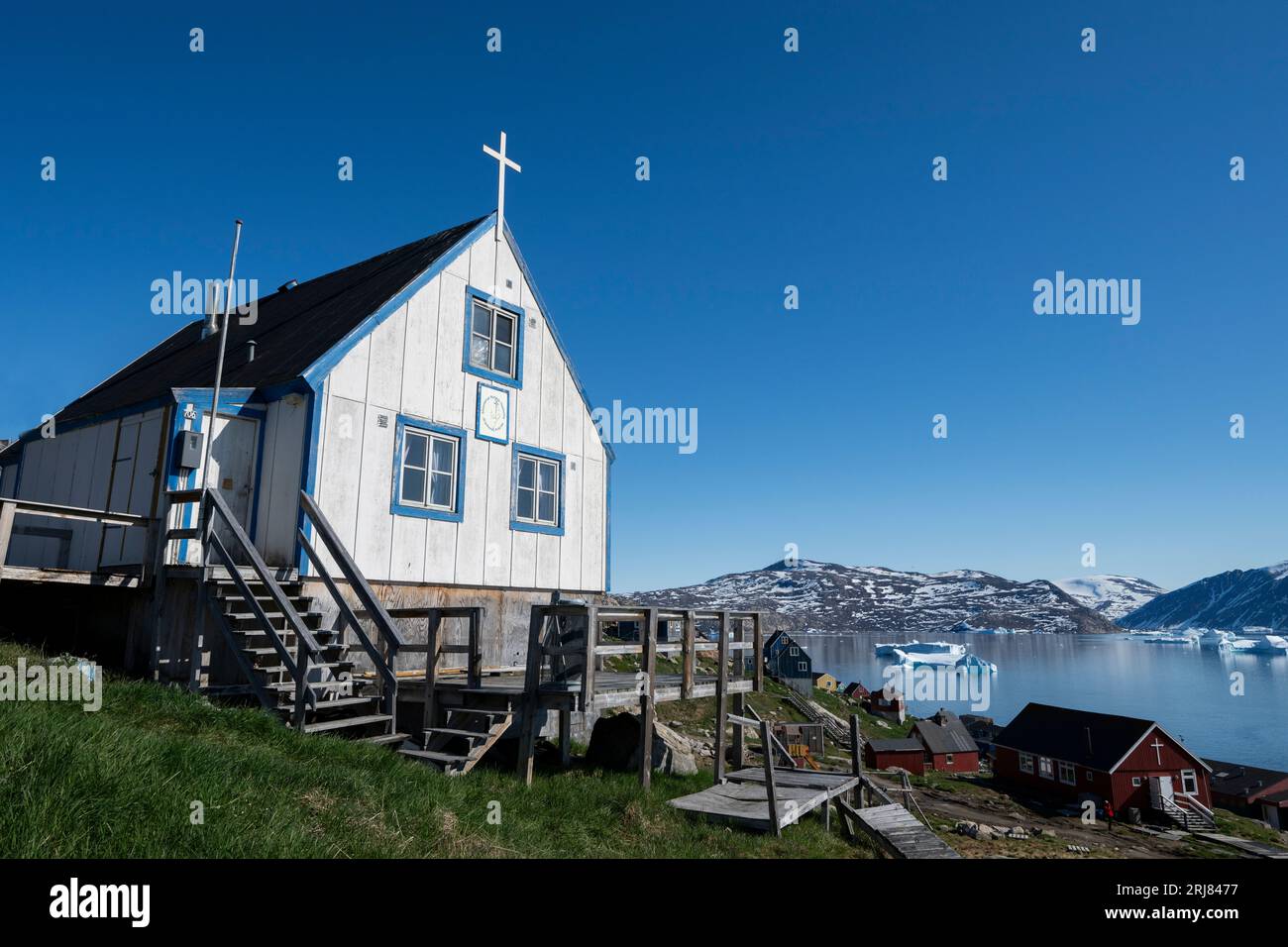 Grönland, Nordwestgrönland, Baffin Bay, Kullorsuaq. Kann nicht an Kreuzfahrtunternehmen lizenziert werden. Stockfoto