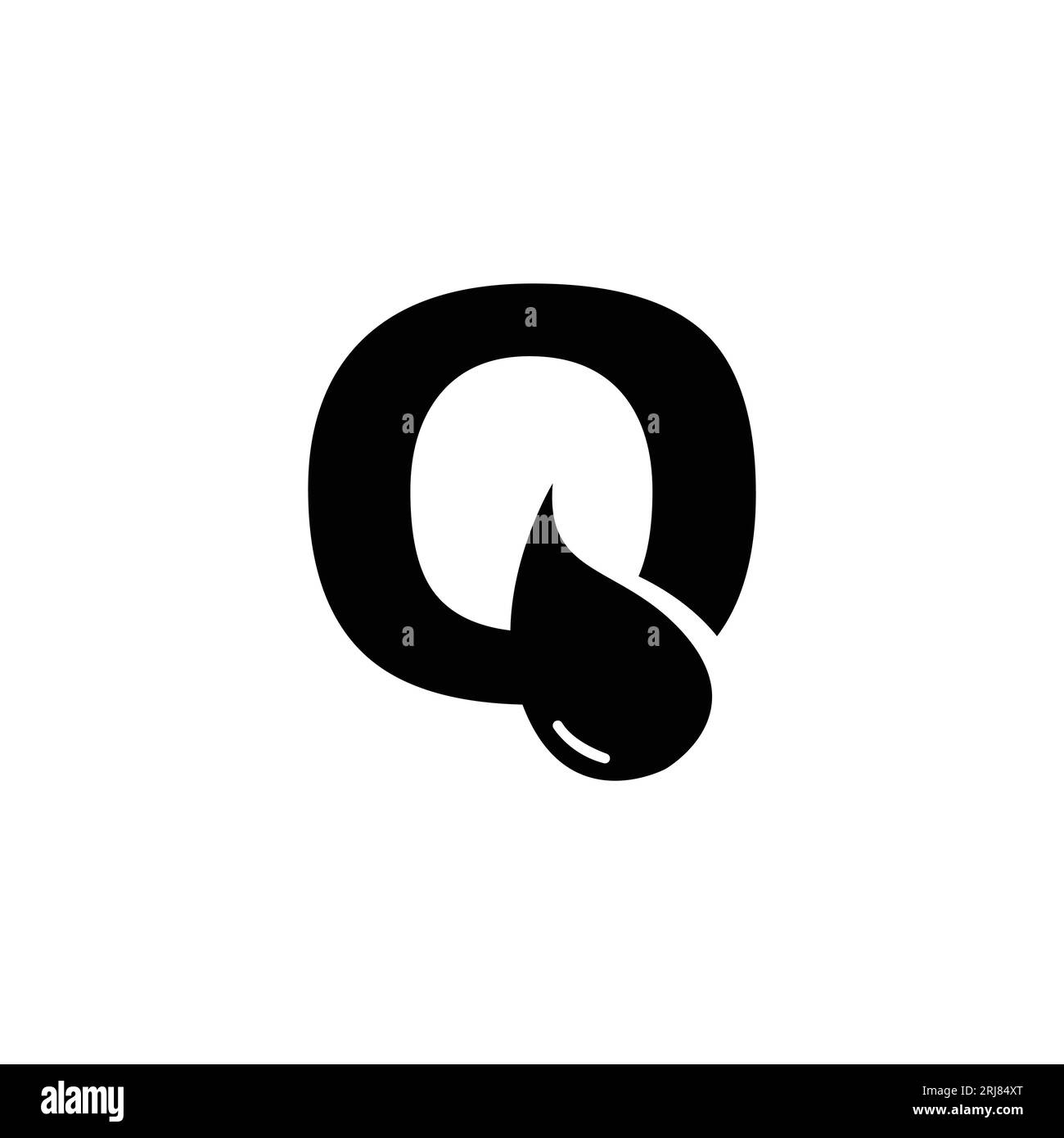 Vektorbild des Buchstaben q Wassertropfen-Logos. Wassertropfenbuchstabe q erste Ideen für ein flaches Vektor-Logo Stock Vektor