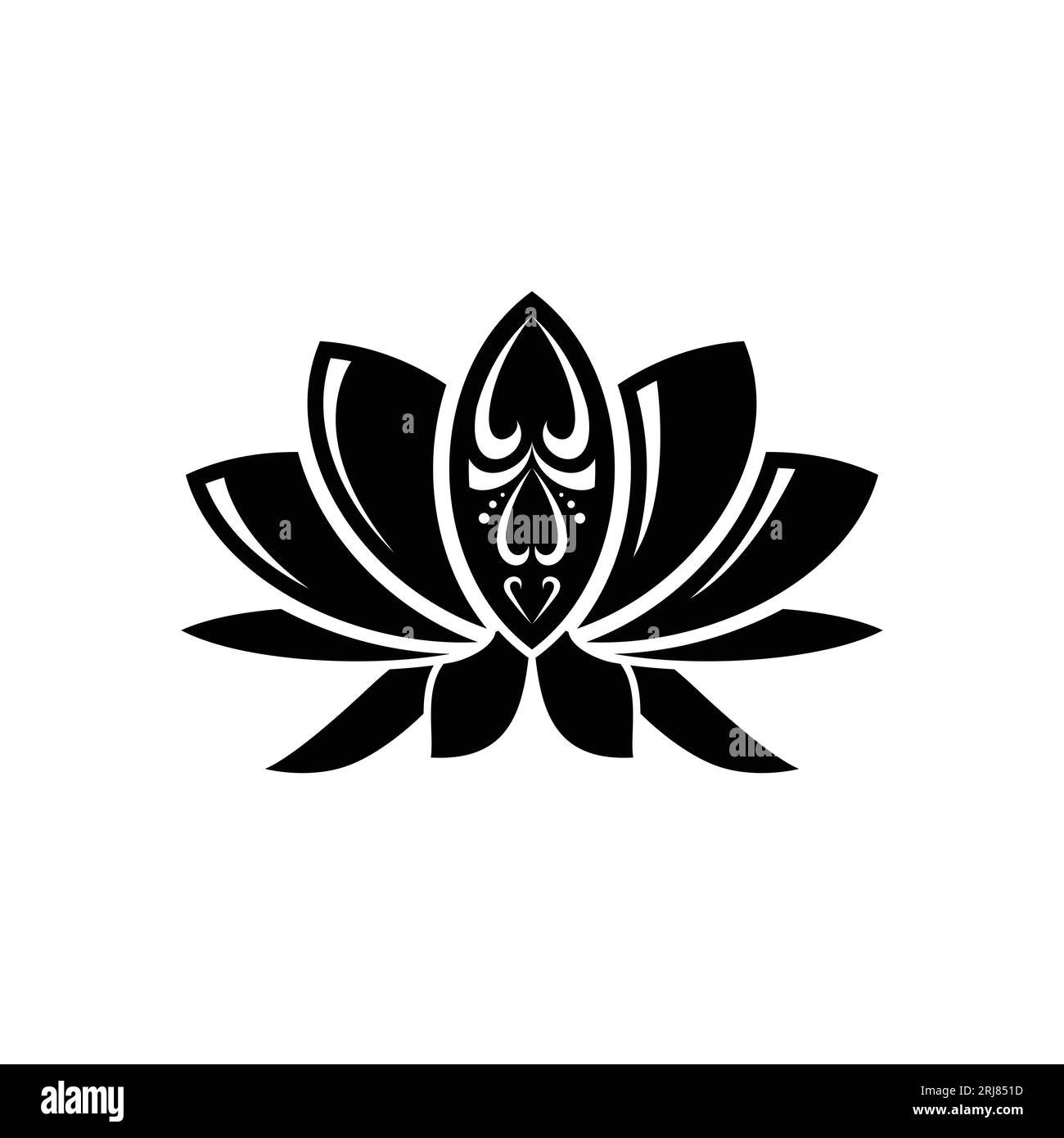 Lotusblume Mit Ethnischem Stammesmotiv Symbol Logo Vektor Stock Vektor