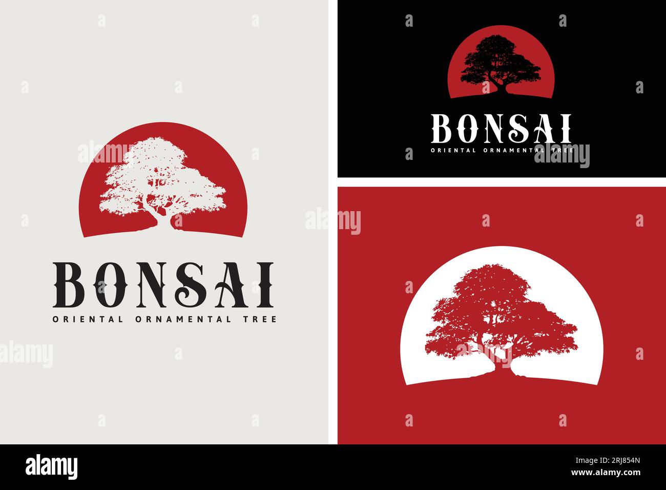 Design Mit Logo-Inspiration Für Das Bonsai Maple Tree Label Stock Vektor