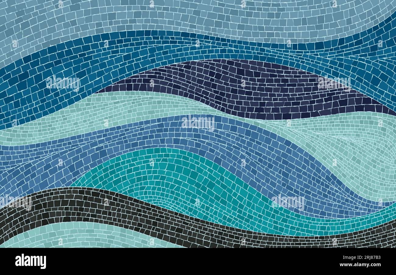 Waves Hintergrund, Vektorillustration grafisches Mosaik Stock Vektor