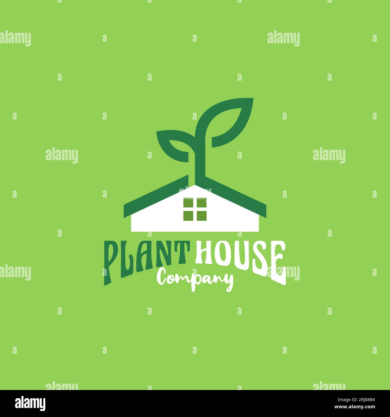 Green House Logo, Nature House Logo Design Stock Vektor