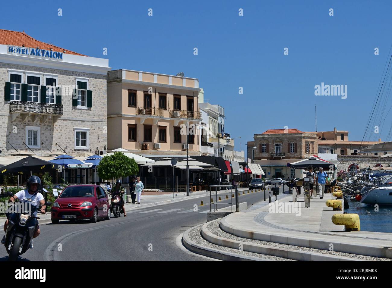 Coast Petrou Ralli Street, Ermoupoli, Syros Island, Griechenland Stockfoto