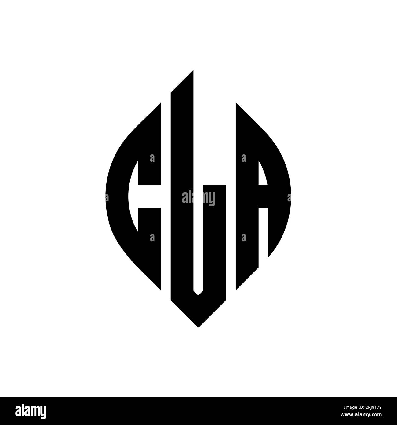 CLA-Logodesign mit kreisförmigem Buchstaben und Ellipsenform. CLA-Ellipsenbuchstaben im typografischen Stil. Die drei Initialen bilden ein kreisförmiges Logo. CLA CI Stock Vektor