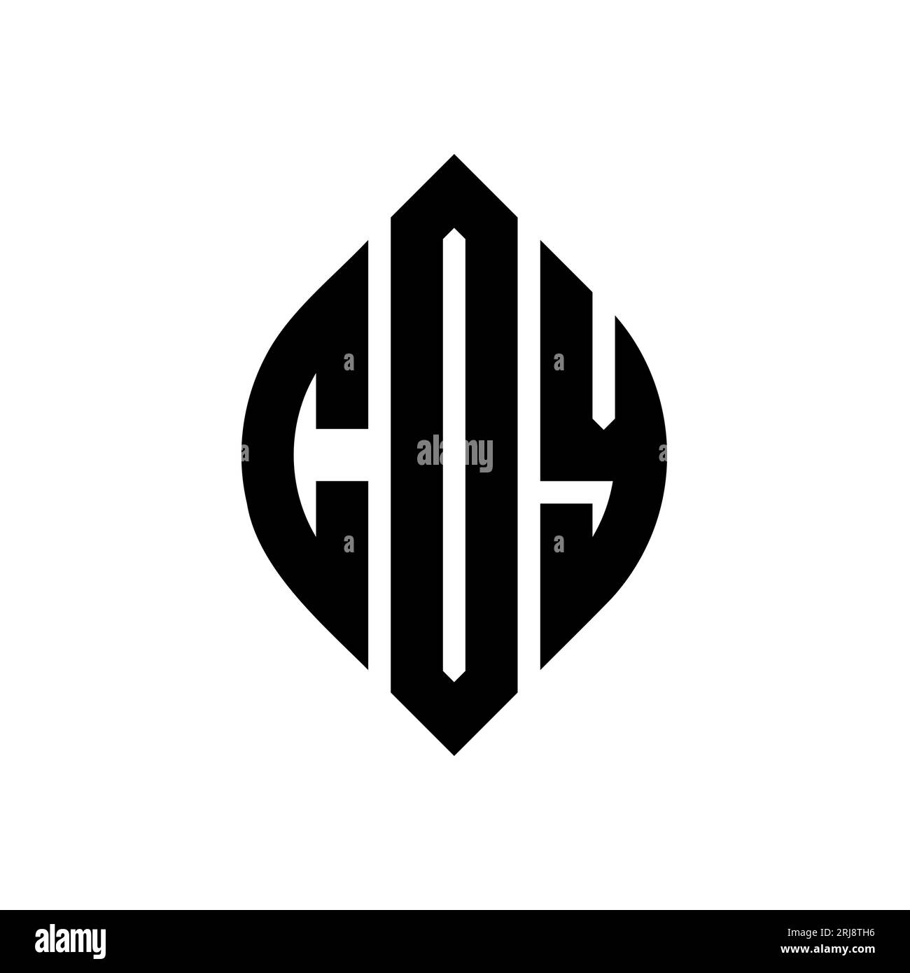 COY-Circle-Logo mit Kreis- und Ellipsenform. COY Ellipsenbuchstaben im typografischen Stil. Die drei Initialen bilden ein kreisförmiges Logo. COY CI Stock Vektor