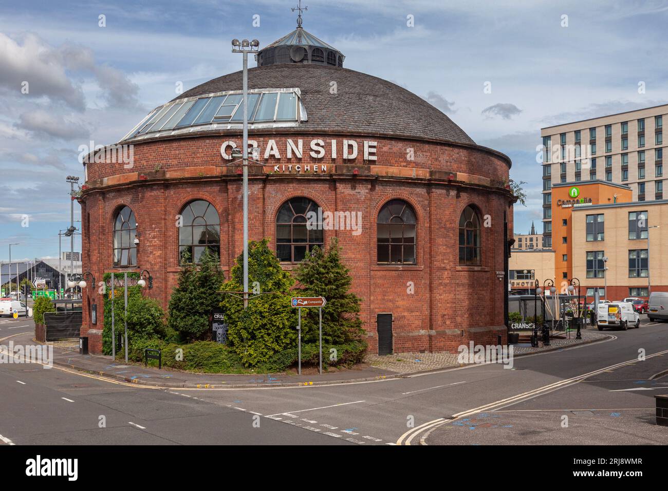 Cranside Kitchen, ein Restaurant und Veranstaltungsort für Hochzeiten in der North Rotunda, einem denkmalgeschützten Gebäude aus der viktorianischen Ära. Finnieston Quay, Glasgow, Schottland. Stockfoto