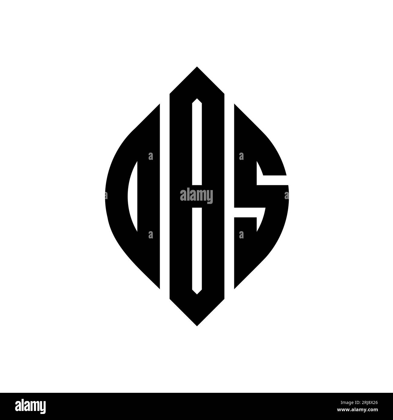DBS-Logodesign mit kreisförmigem Buchstaben und Ellipsenform. DBS-Ellipsenbuchstaben im typografischen Stil. Die drei Initialen bilden ein kreisförmiges Logo. DBS-CI Stock Vektor