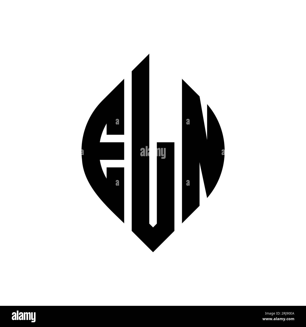 ELN-Logodesign mit kreisförmigem Buchstaben und Ellipsenform. ELN-Ellipsenbuchstaben im typografischen Stil. Die drei Initialen bilden ein kreisförmiges Logo. ELN-CI Stock Vektor