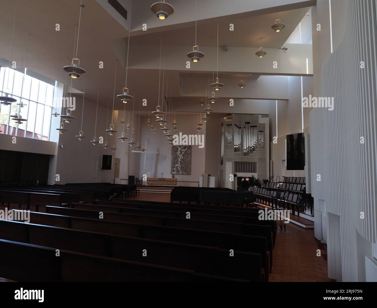 Das Innere der Olari-Kirche, Espoo Finnland Stockfoto